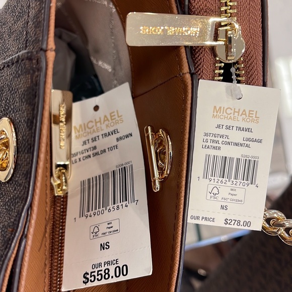 MICHAEL KORS LARGE X CHAIN SHOULDER TOTE
& JST Large Travel CONTINENTAL Wallet - Picture 5 of 12